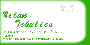 milan tekulics business card